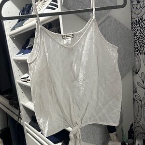 Eyeshadow White Tie-Front Cami Tank